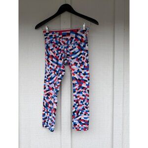 Lululemon Wunder Under Leggings Athletic Crop Capri Size 4 Capoeira Multi Yoga